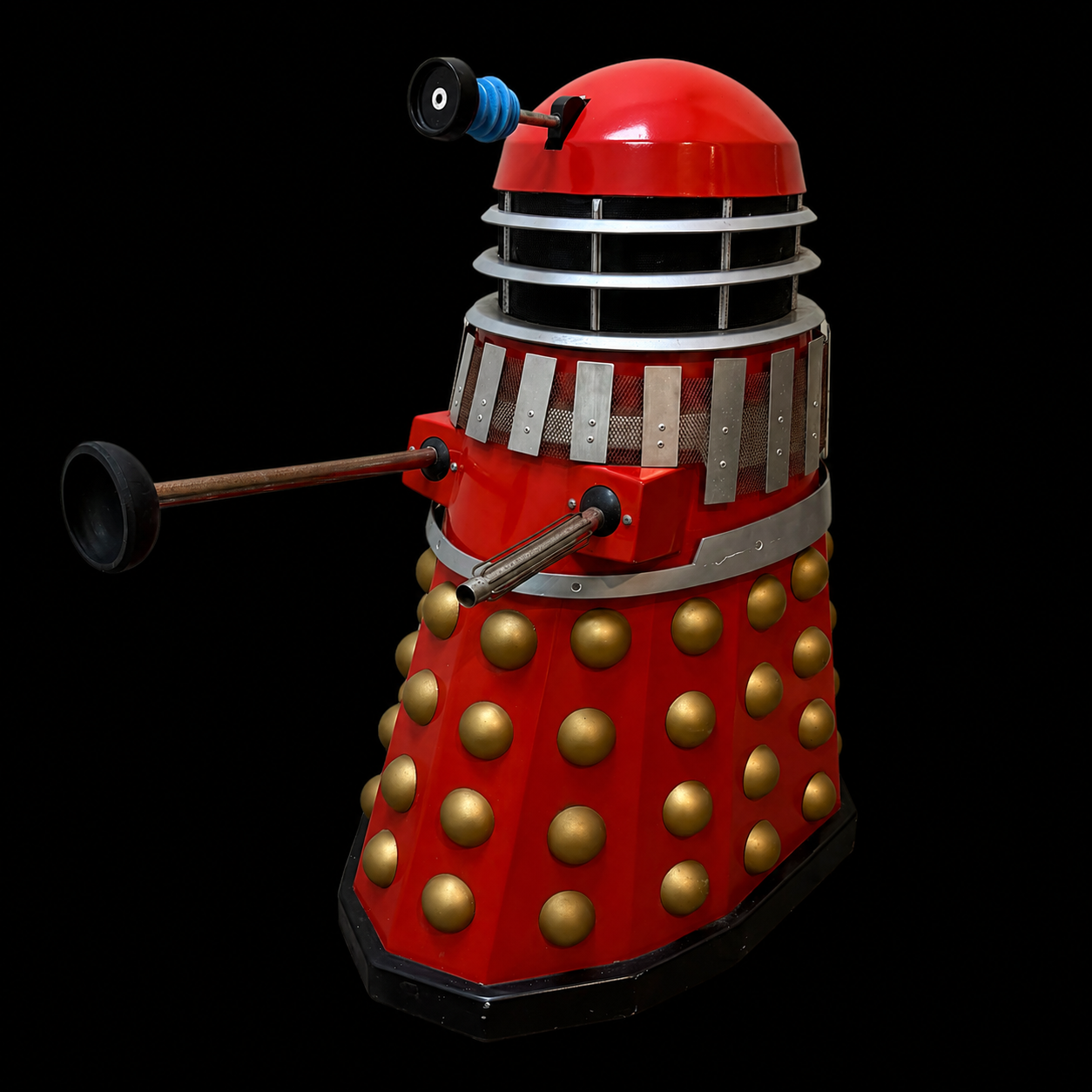 Red half-size Dalek side view